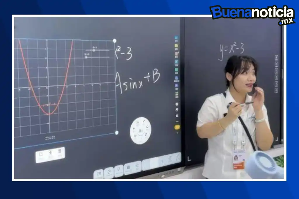 Buena noticia: China presenta un pizarrón con Inteligencia Artificial facilita el aprendizaje de matemáticas y física